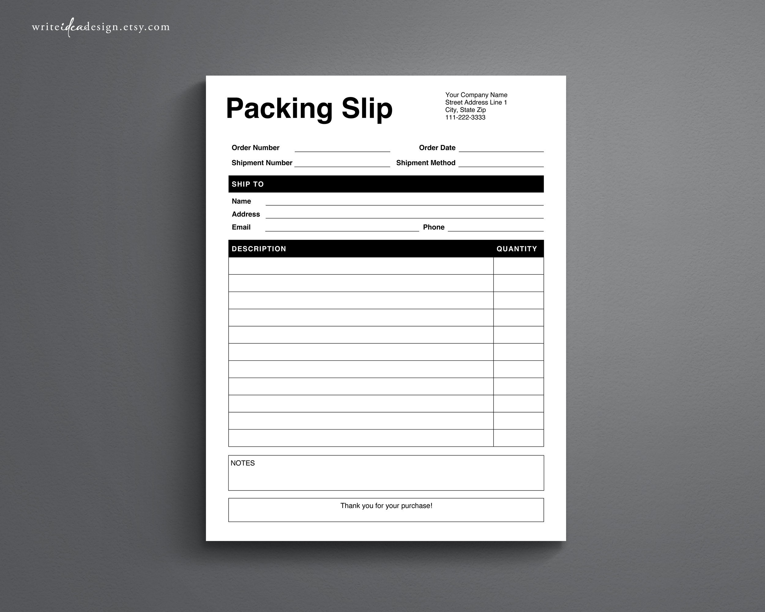 Open Office Packing Slip Template