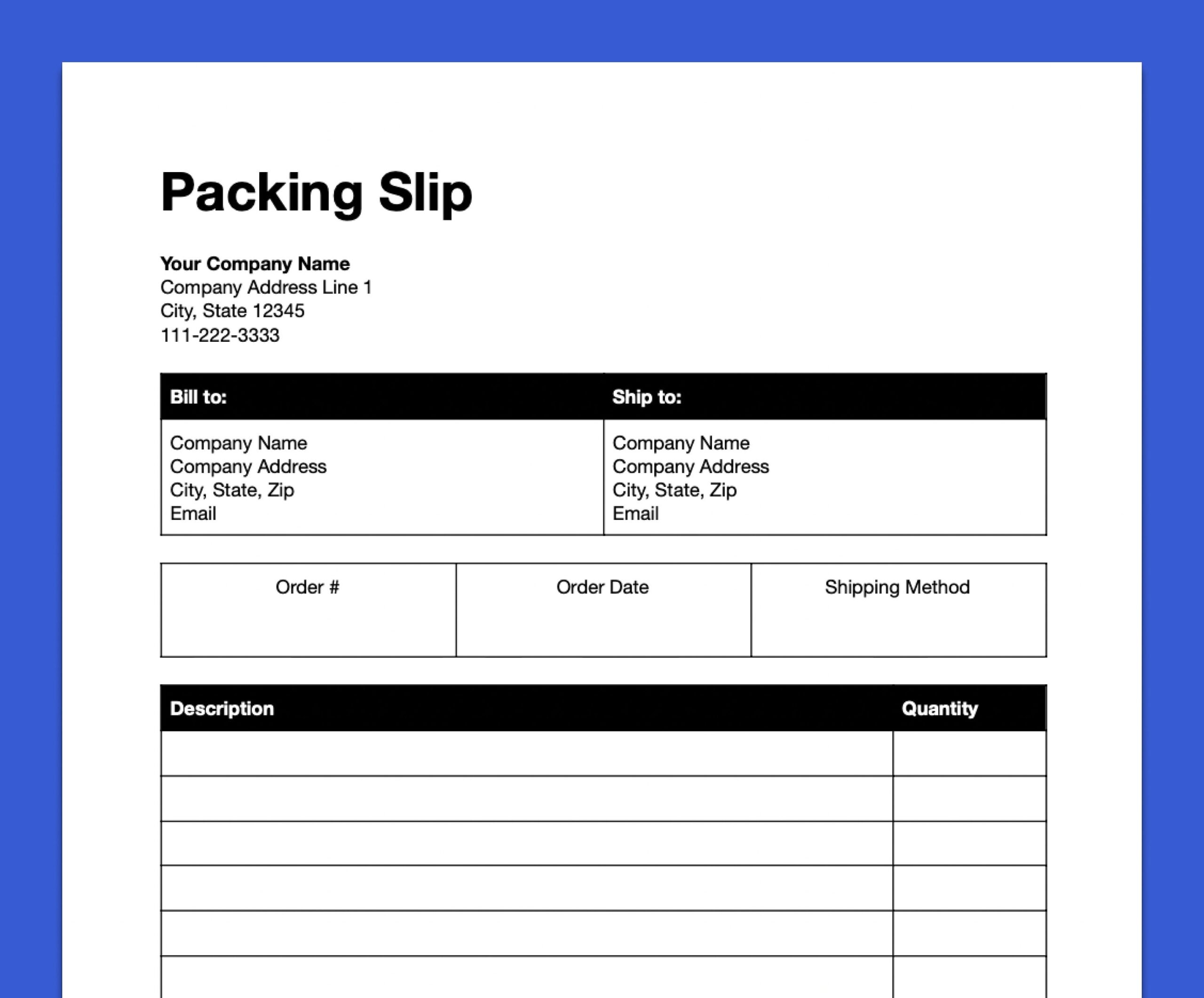 Packing Slip Printable Delivery Note Delivery Template Modern Slip Printable Tracker Editable docx U0026 pdf Files Etsy
