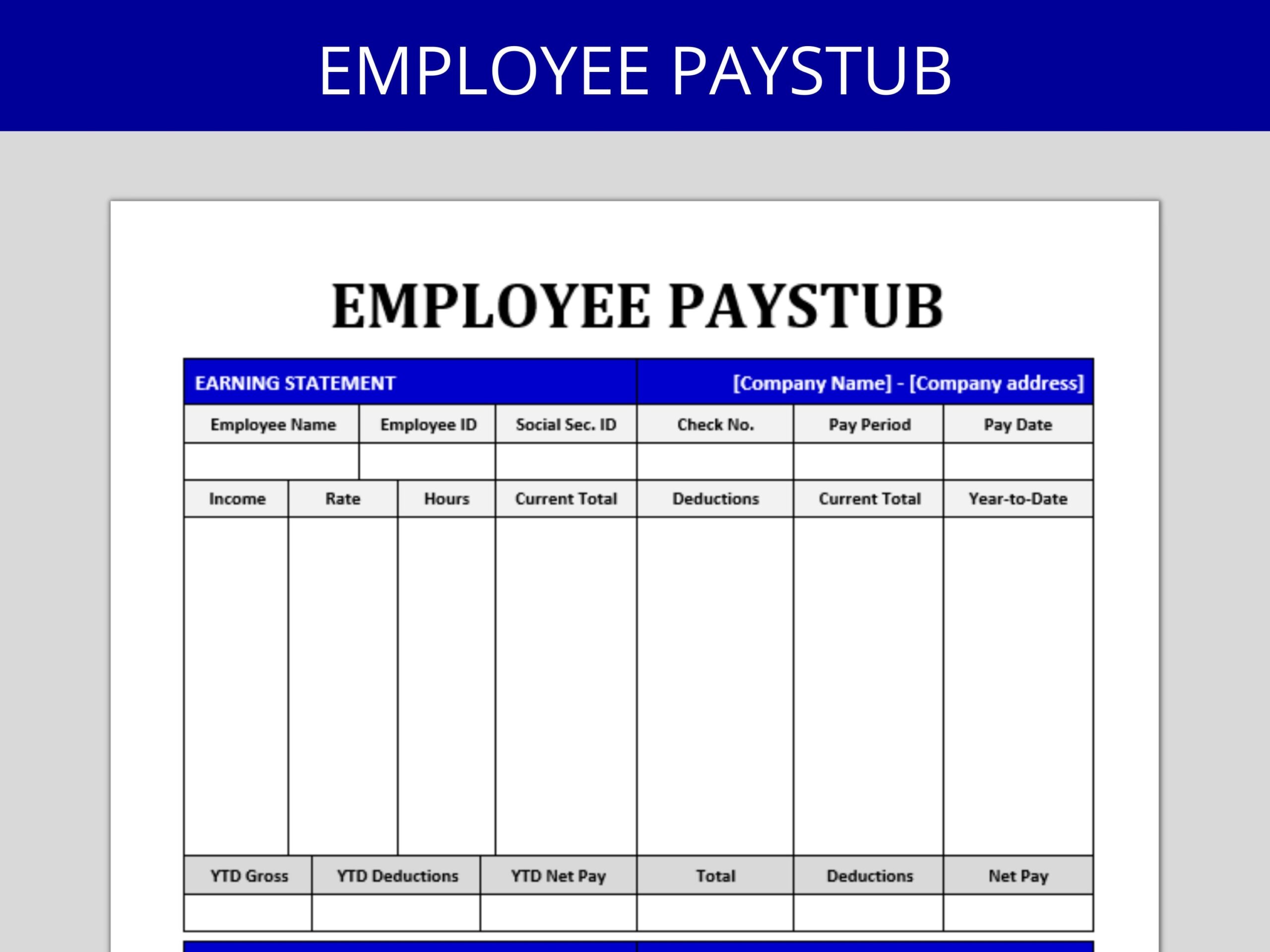 Fillable Pay Slip Template