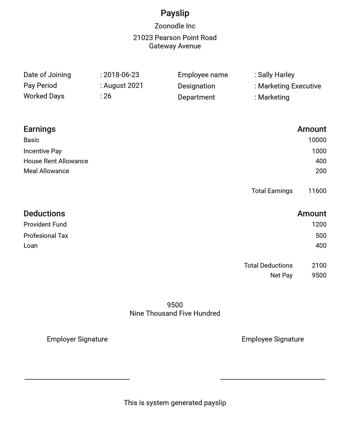 Payslip Sample Template Paysliper
