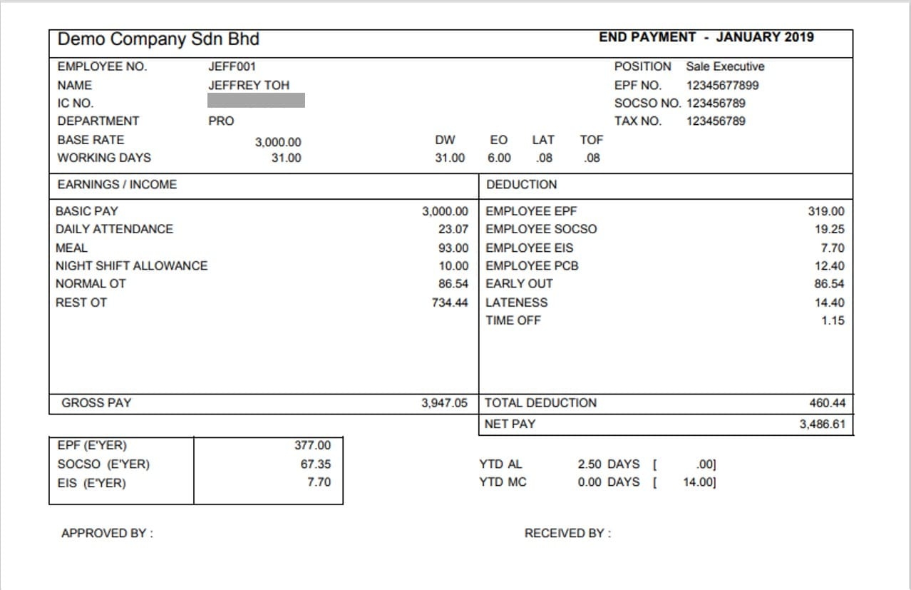 Salary Slip Template