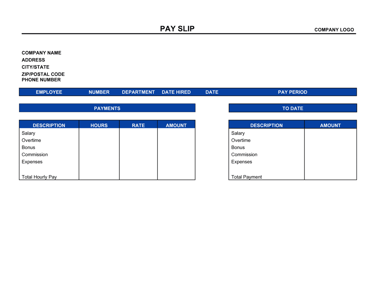 Payslip Template Download 