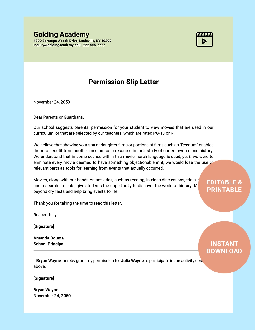 Permission Slip Letter Template In Word Google Docs Download Template 