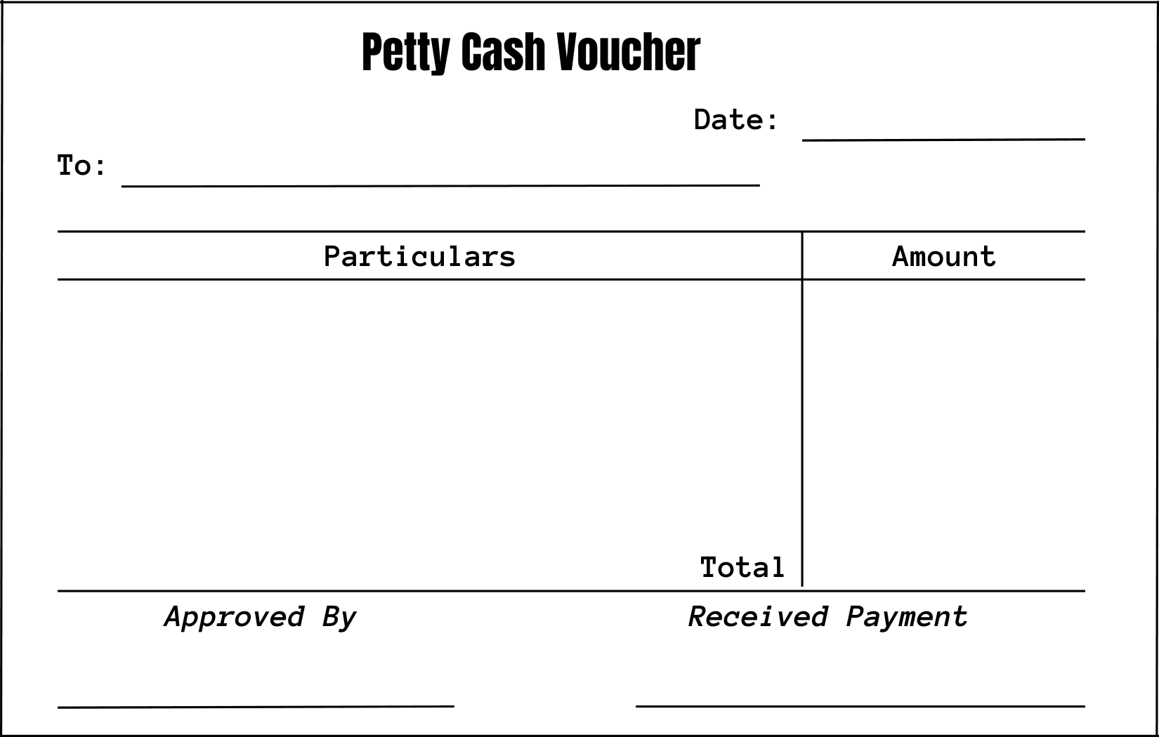 Petty Cash Slip Template