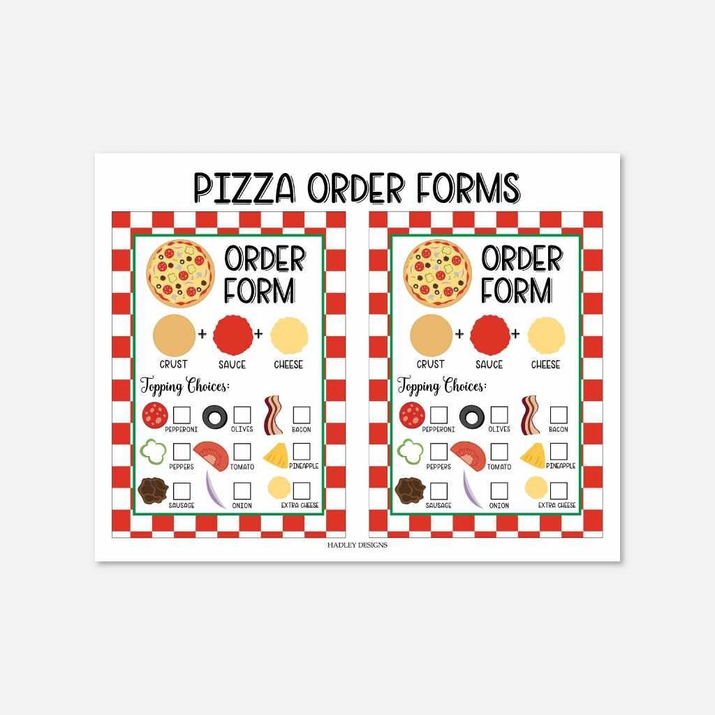 Pizza Party Order Form Template Order Form Printable Order Form 