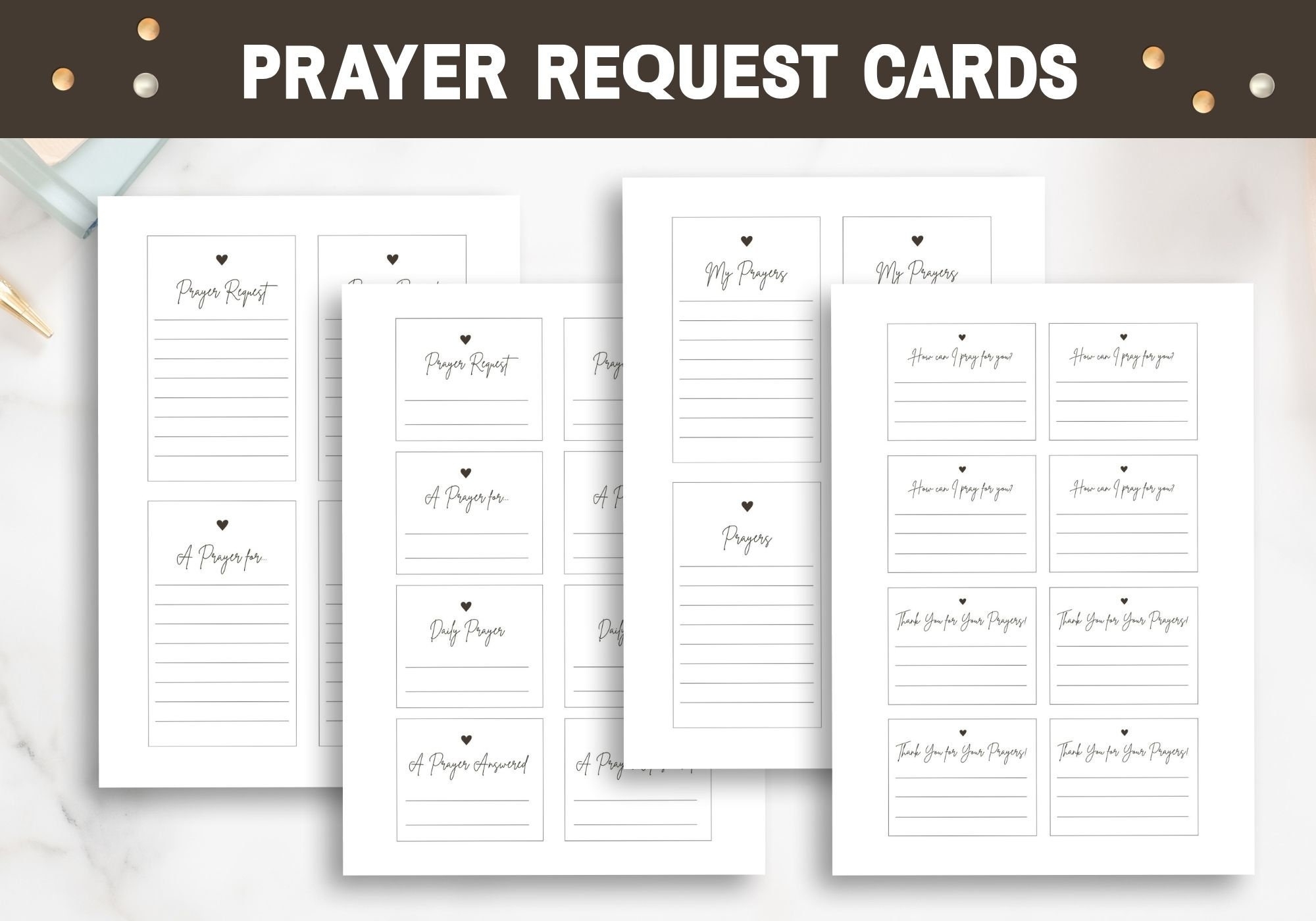 Prayer Request Cards Prayer List Printable Prayer Board Cards 