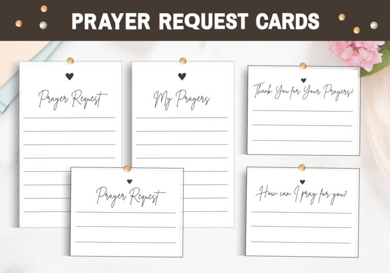 Prayer Request Cards Prayer List Printable Prayer Board Cards 