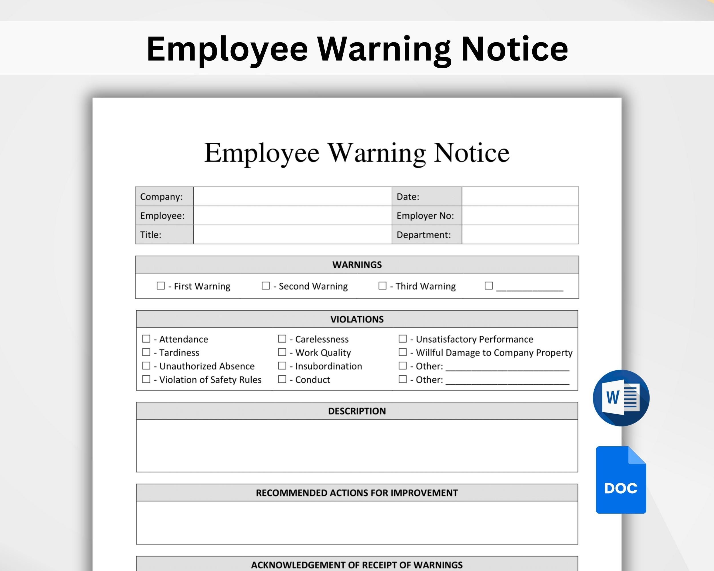 Demerit Slip Template Word