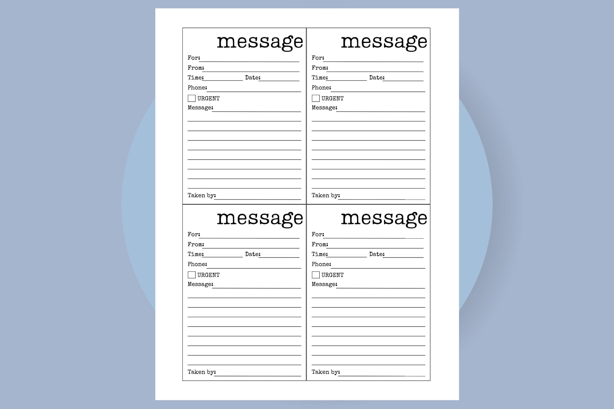 Printable Message Form Missed Call PDF Phone Message Memo