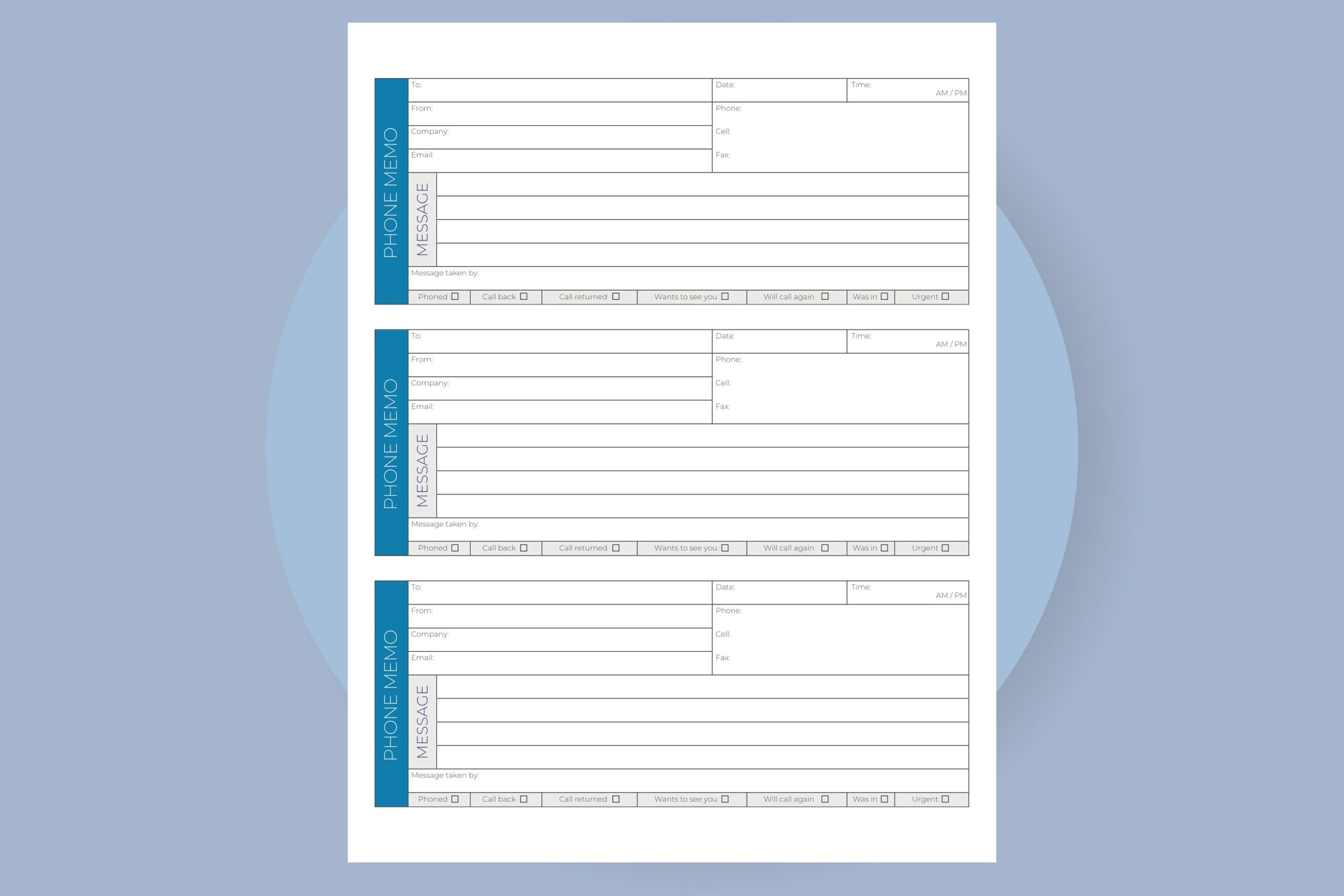 Printable Message Pad Template Form Missed Call Template PDF 