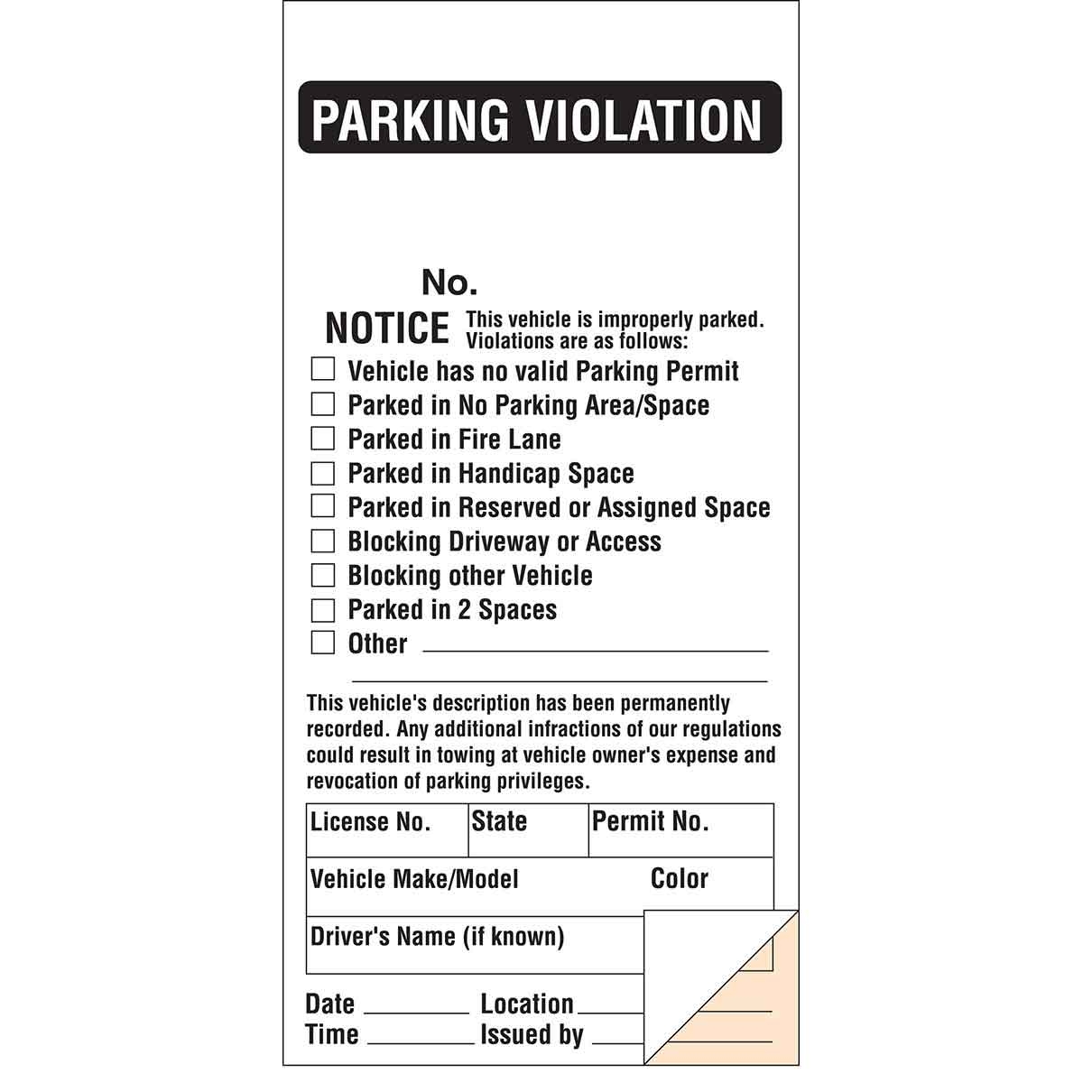 Printable Parking Violation Notice Printable Party Favors