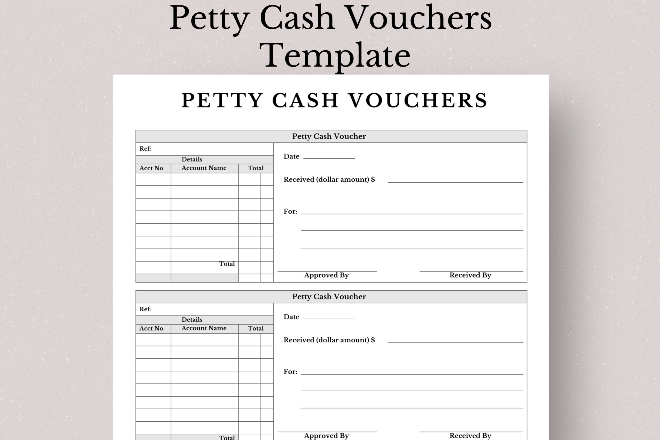 Printable Petty Cash Voucher Forms Petty Cash Voucher Form 