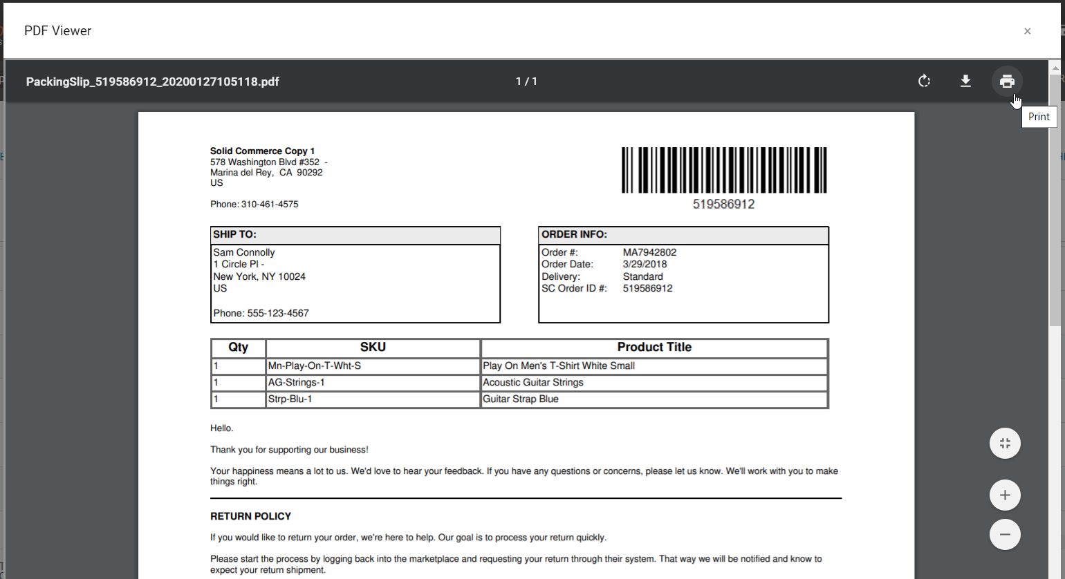 Printing And Customizing Packing Slips And Invoices Solid Commerce
