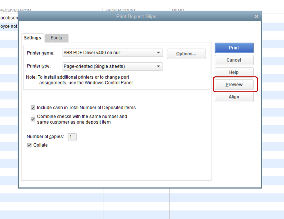 Quickbooks Deposit Slip Template Free
