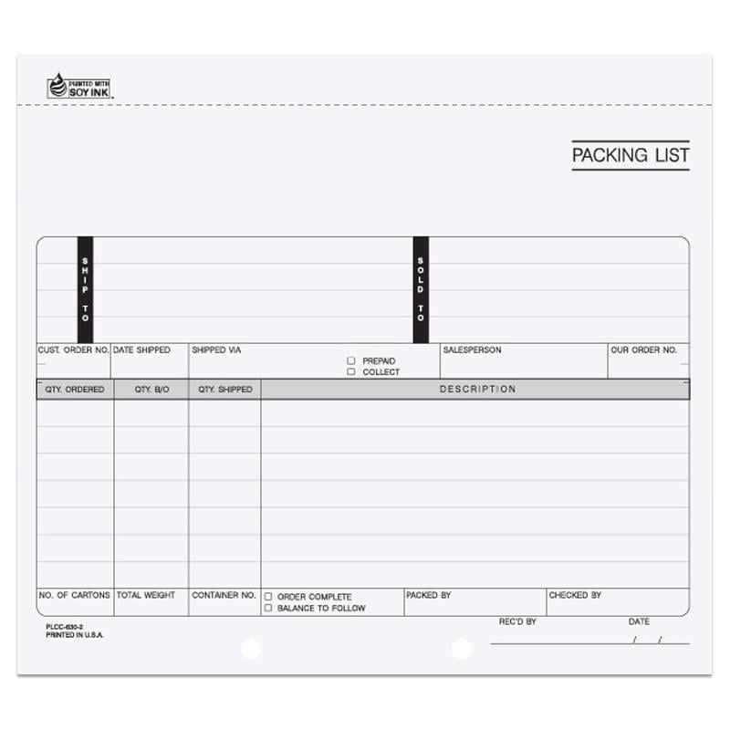 Quickbooks Packing Slip Template
