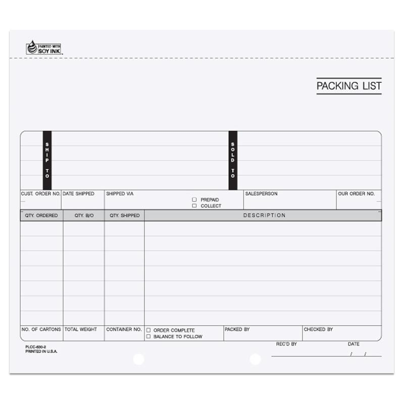 Downloadable Packing Slip Template Quickbooks
