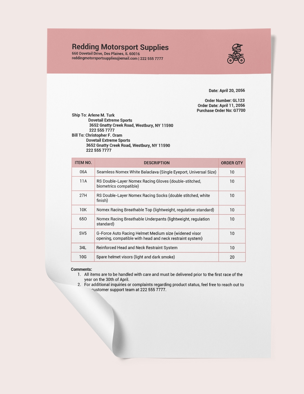Professional Packing Slip Template In Word Google Docs Pages 