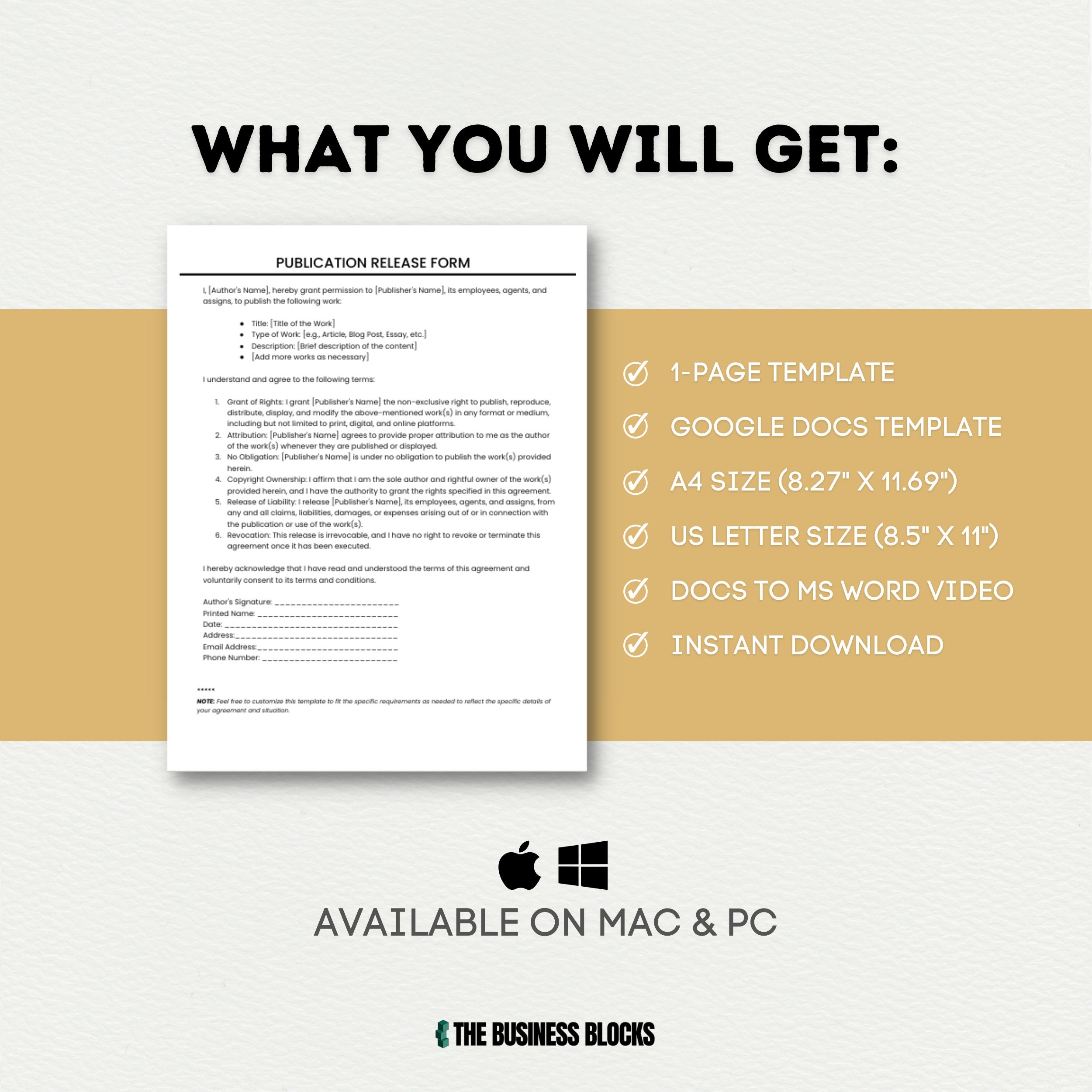 Publication Release Form Template Content Release Form For 