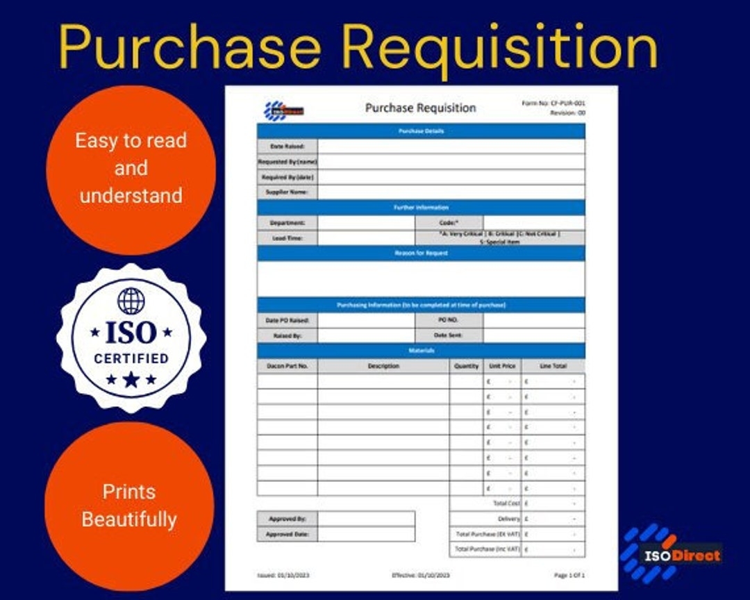 Purchase Requisition Slip Template