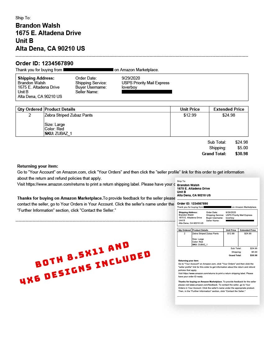 Purchase U0026 Download Shipstation Packing Slip Templates
