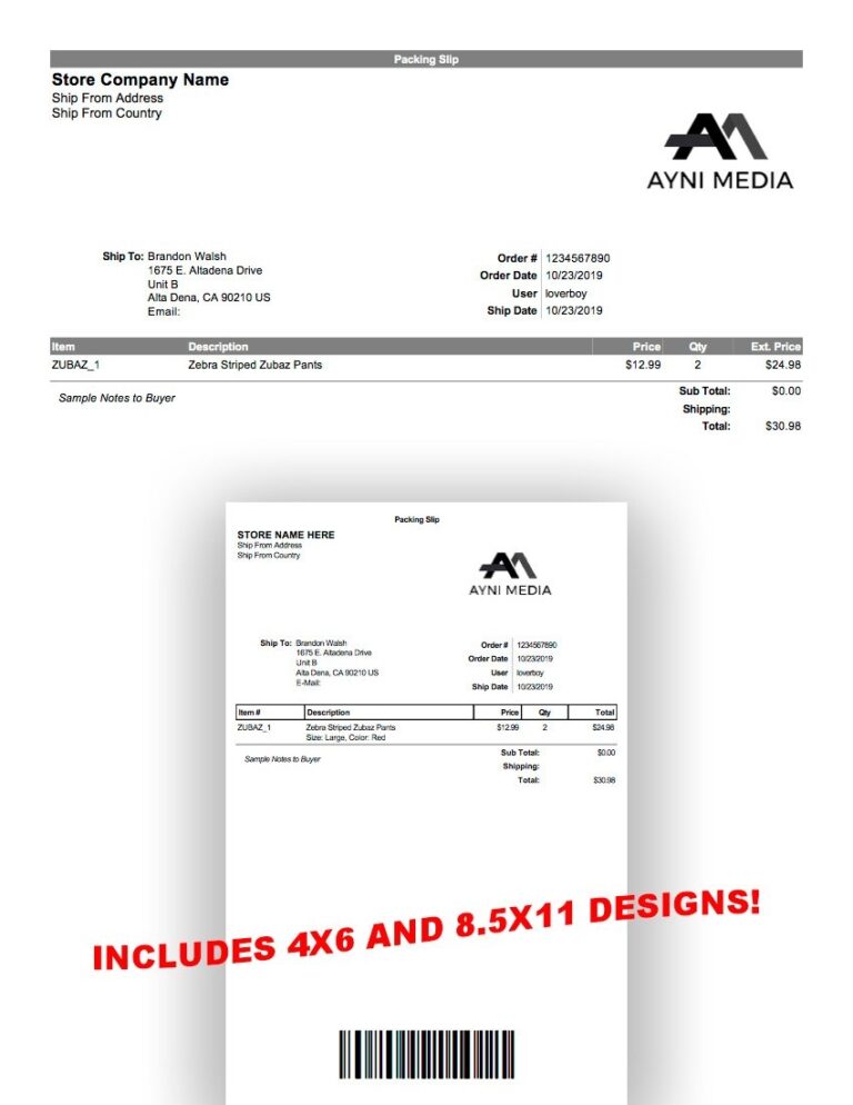 Shipstation Packing Slip Templates Printable Slip Templates