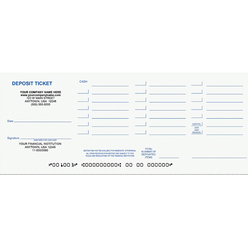 Quickbooks Deposit Slip Template Publisher