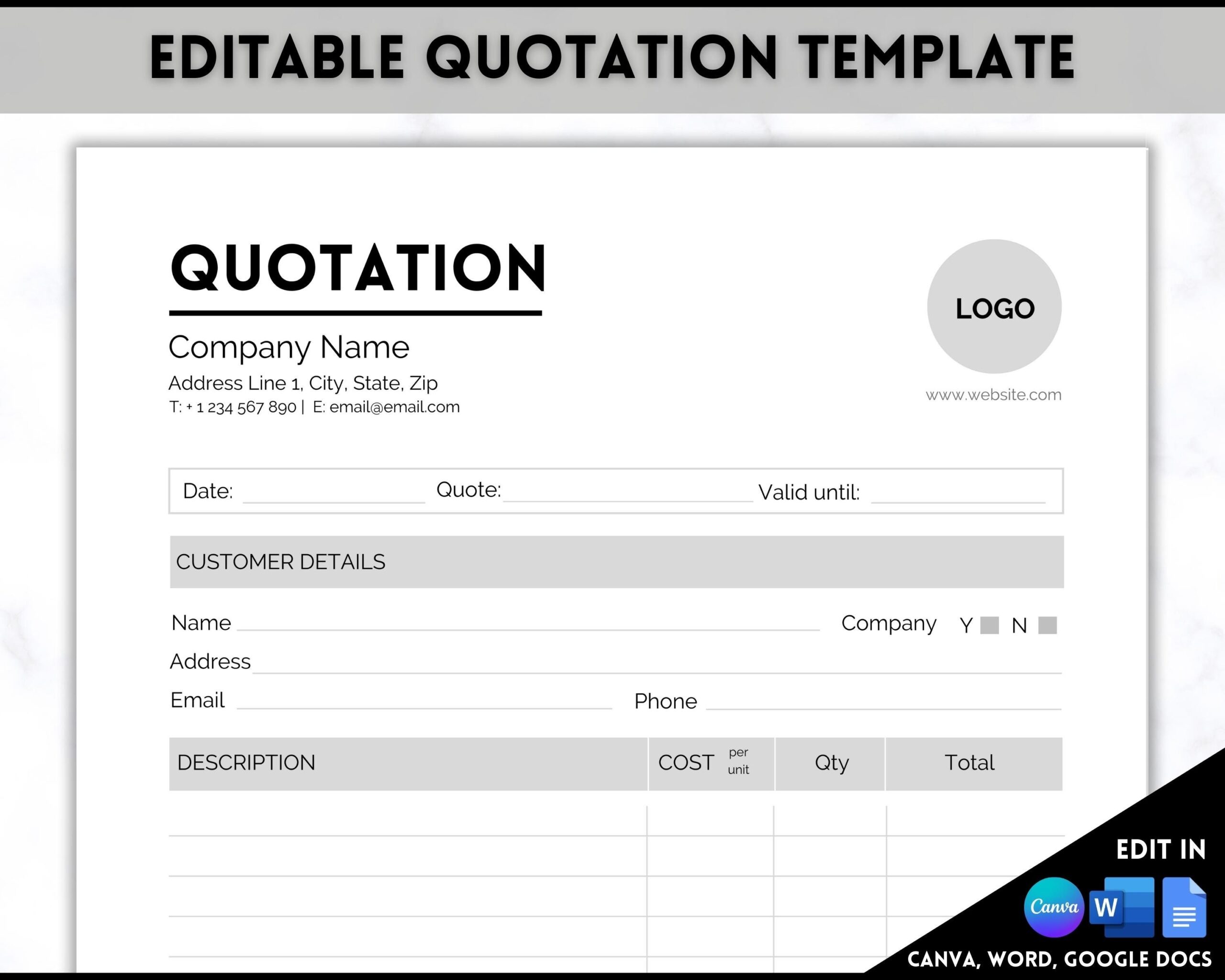Quotation Slip Template