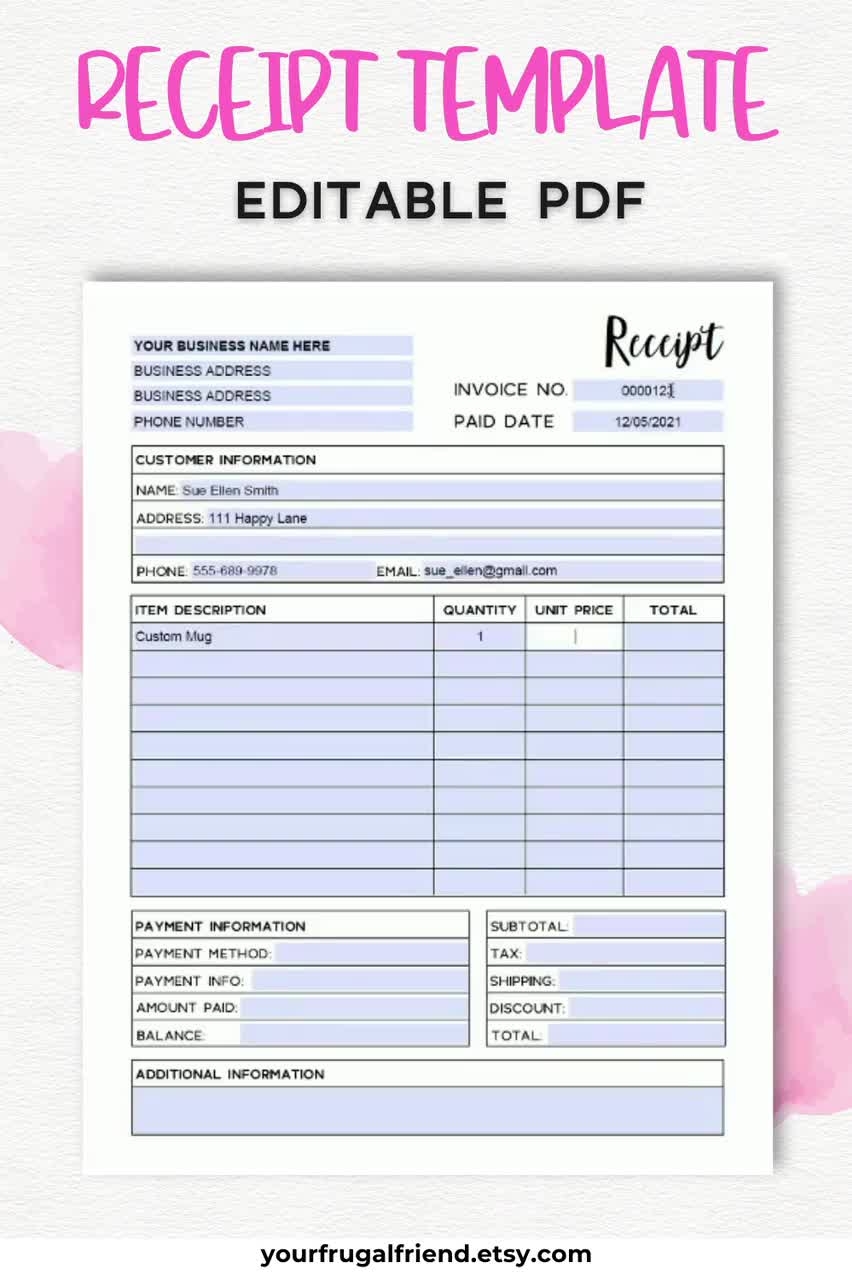 Eyeglass Fee Slip Template