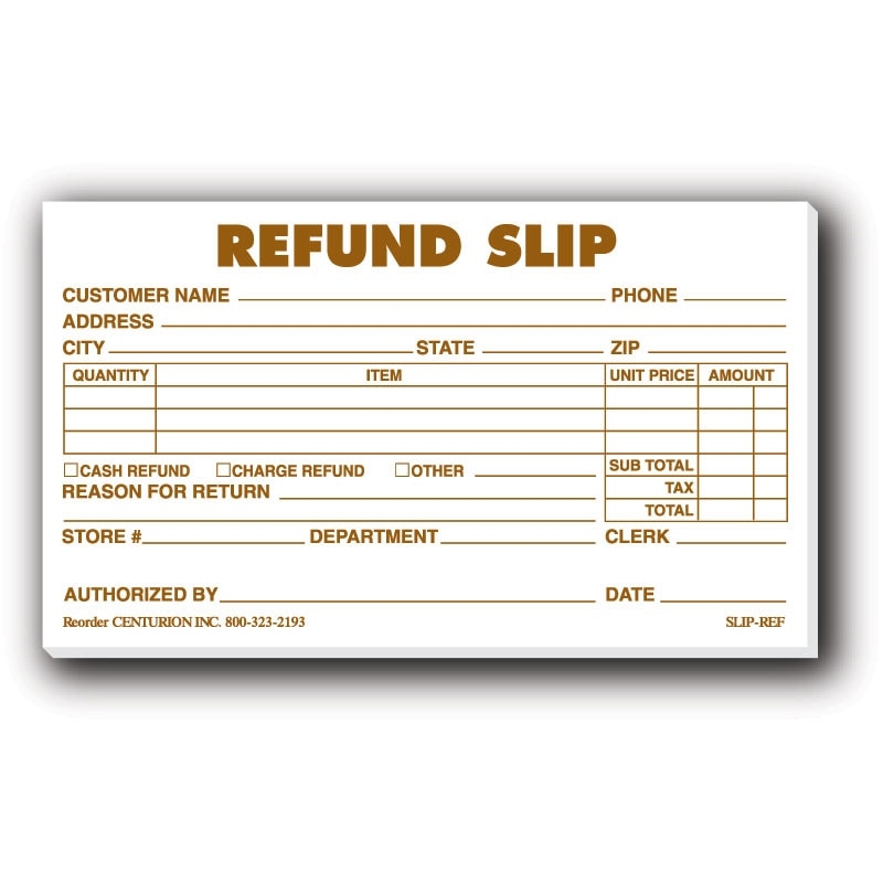 Refund Slip Form