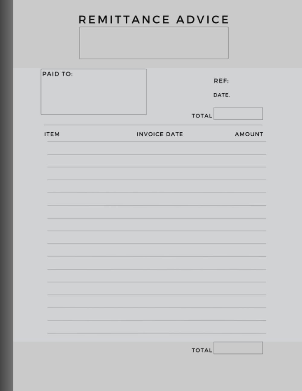 Remittance Advice Blank Remittance Form Book To Track And Manage Your Business Payments Business AFS Amazon au Books