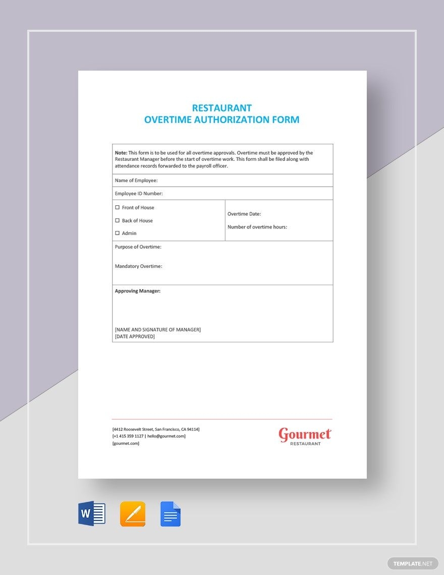 Overtime Slip Template