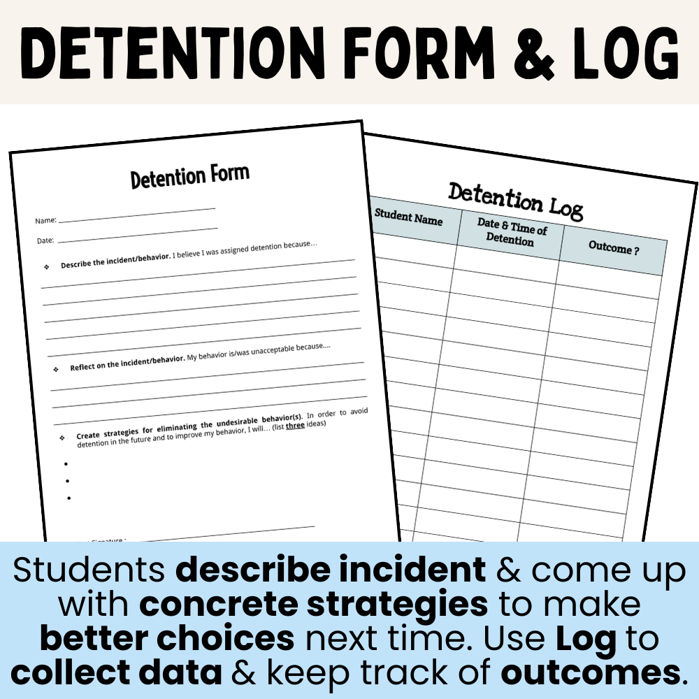 Restorative Practices Behavior U0026 Reflection Essay Prompts And Detention Form Classful
