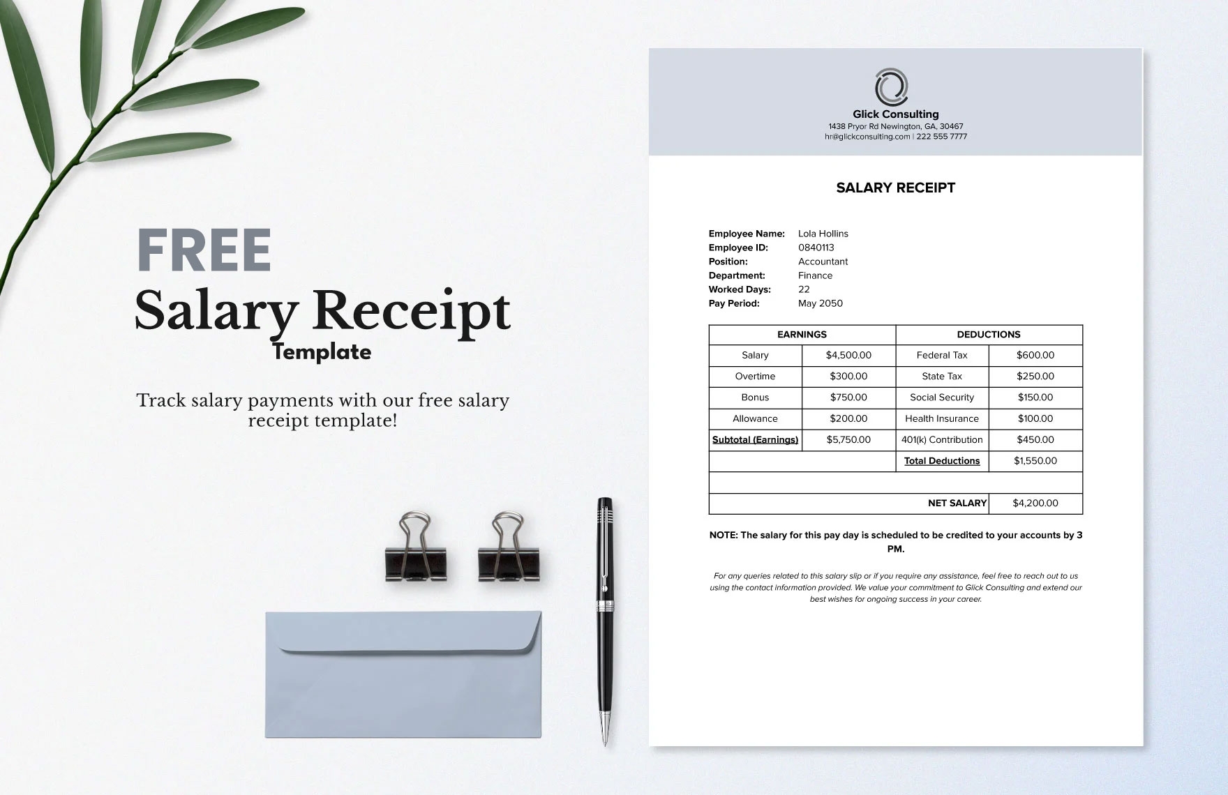 Driver Salary Slip Template