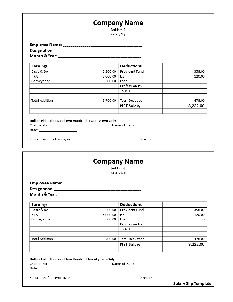 Voucher Slip Template