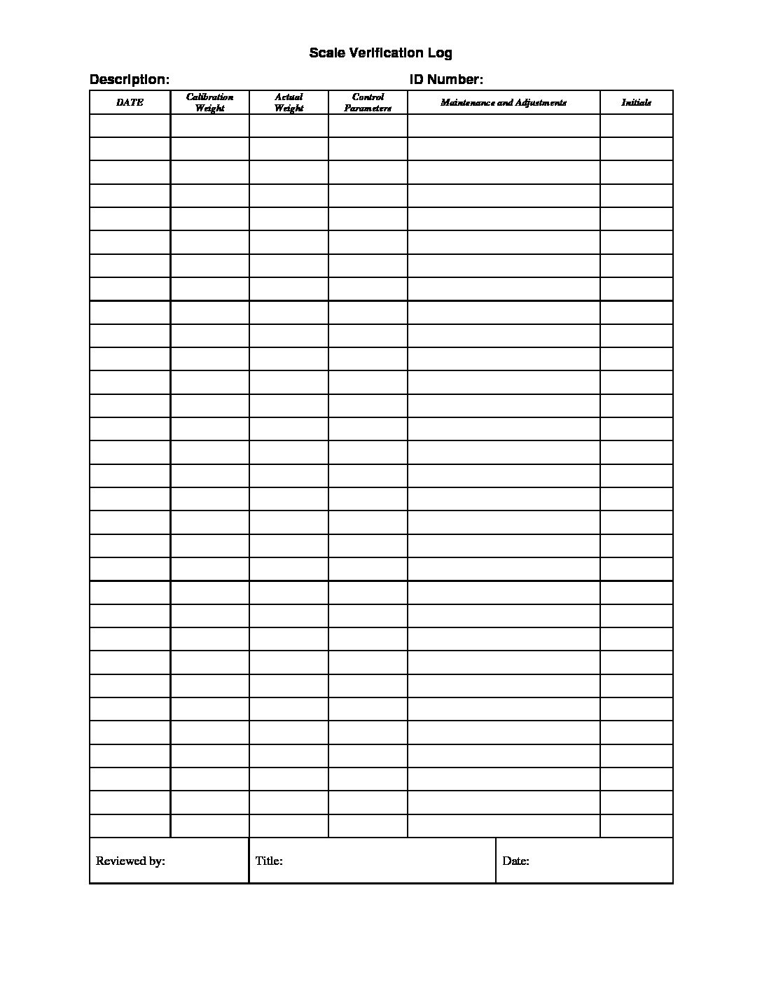 Scale Verification Log Book Scientific Notebook Company