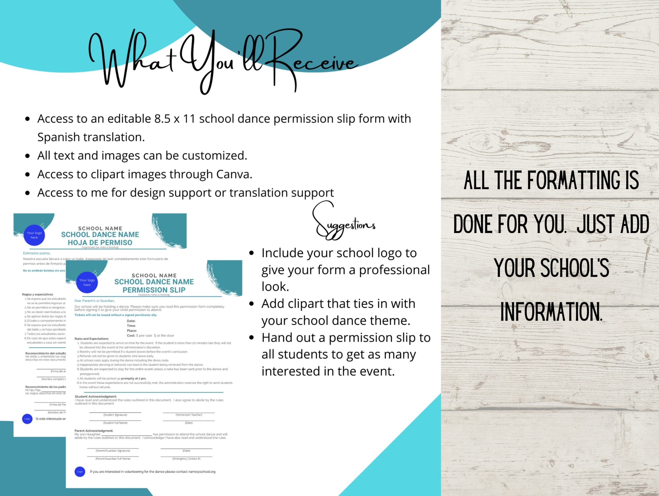 Permission Slip Template In Spanish