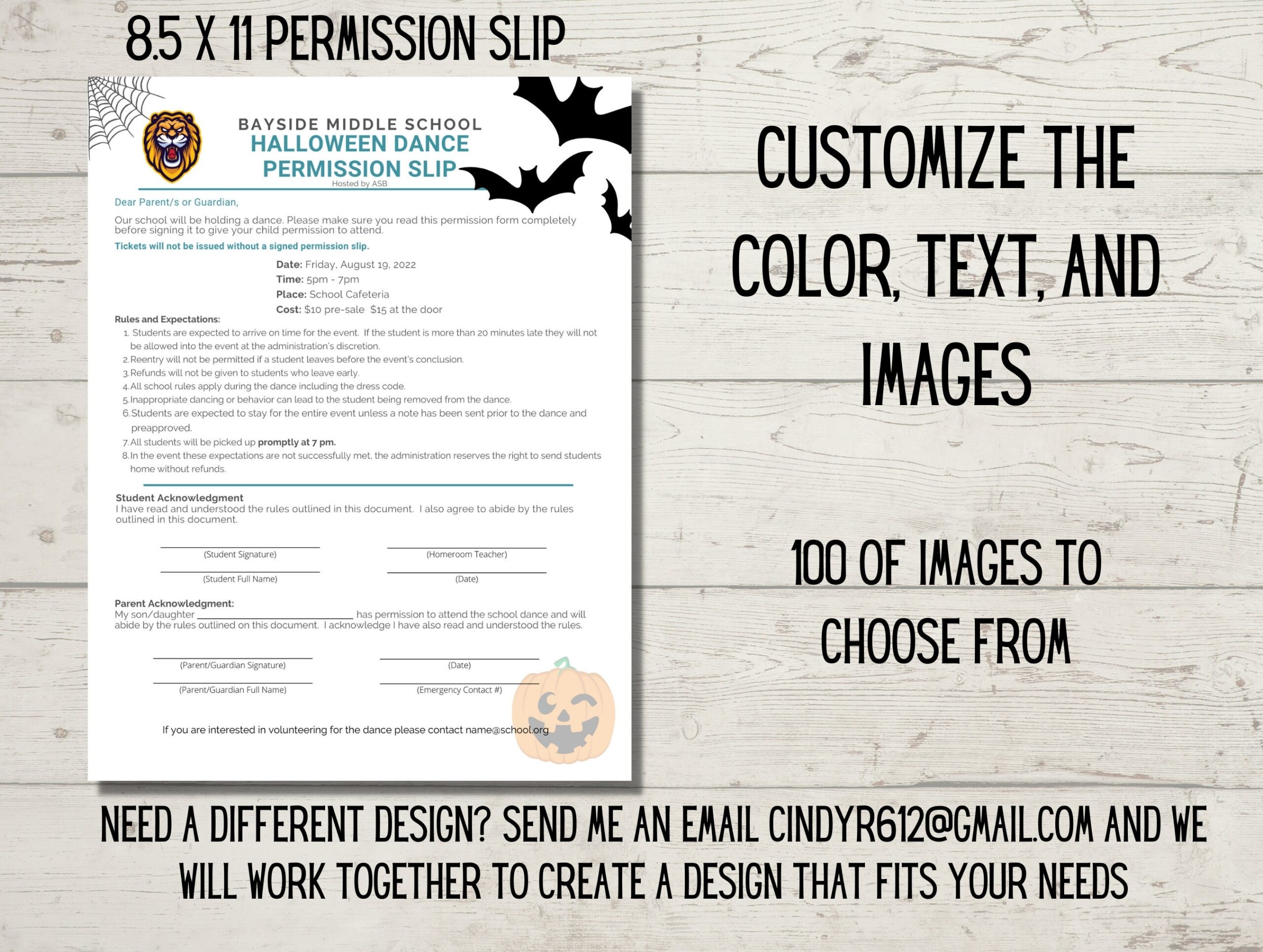 School Dance Permission Slip Form Editable Template Translated In Spanish Printable Personalize For ASB PTA PTO Etsy UK