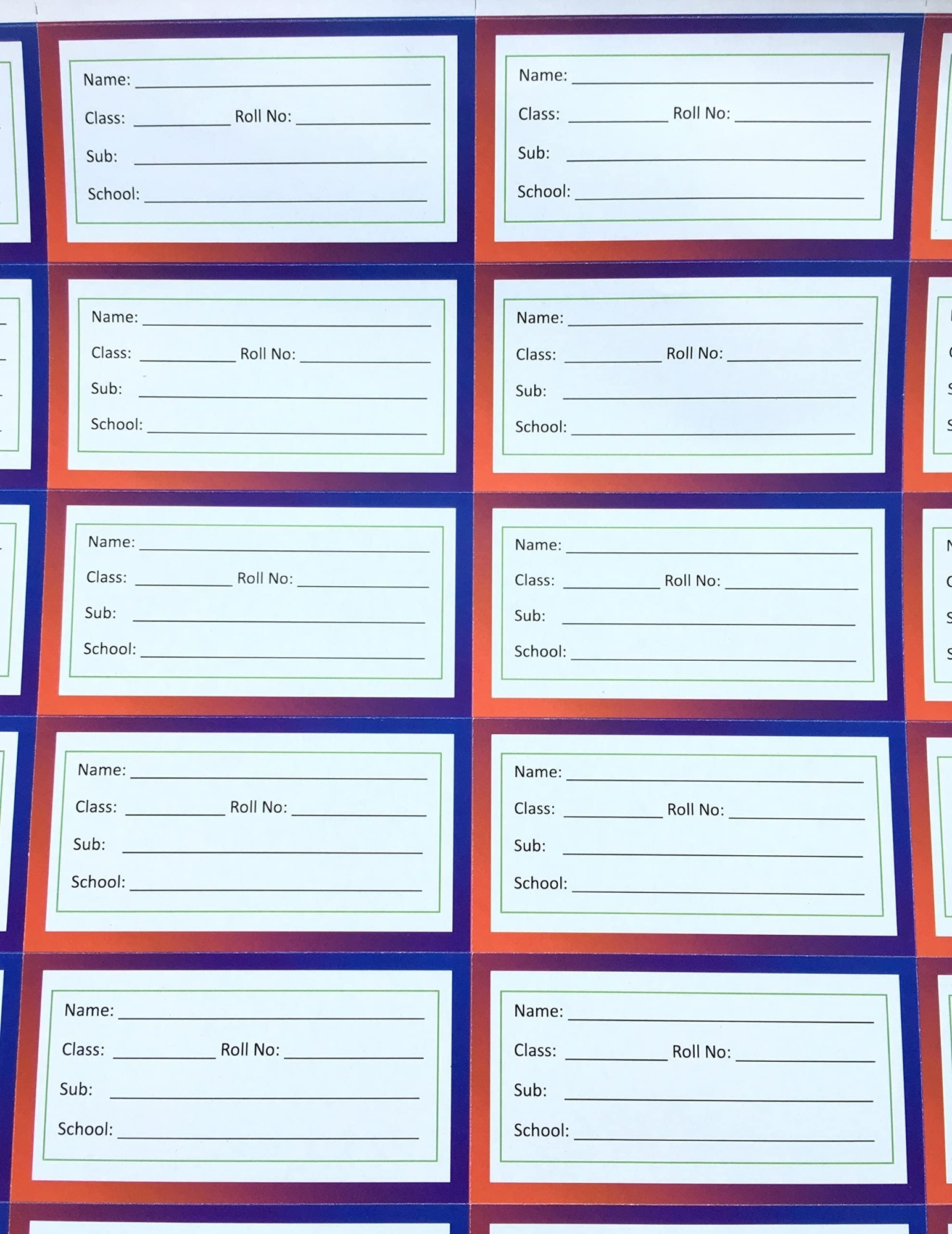 School Name Slip Templates