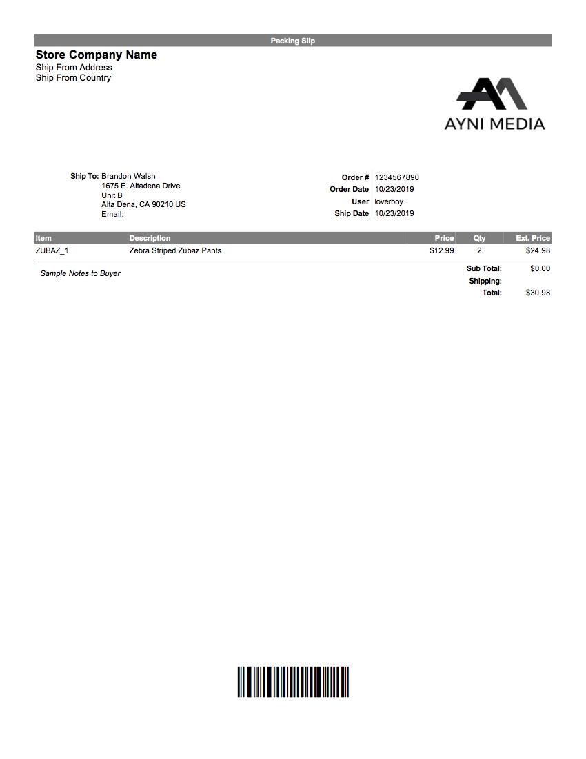 Shipstation 4x6 And 8 5x11 Default Packing Slip Templates For 