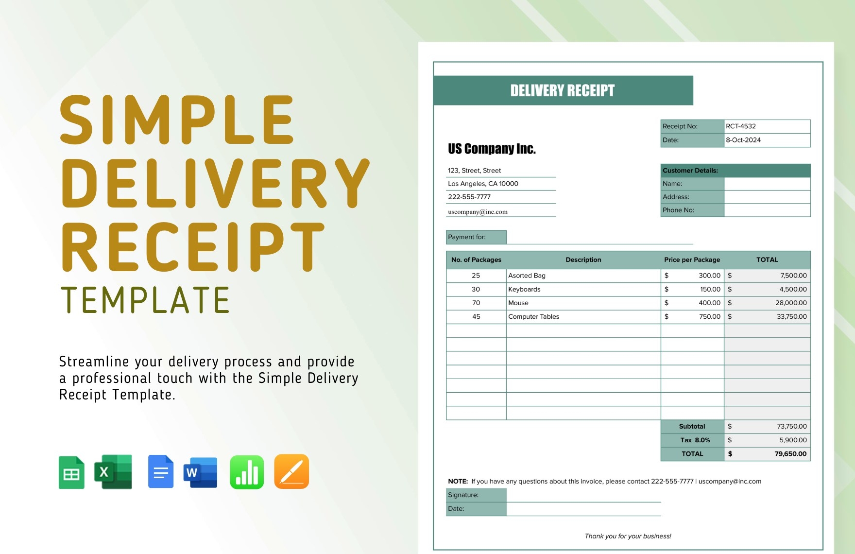 Delivery Slip Template