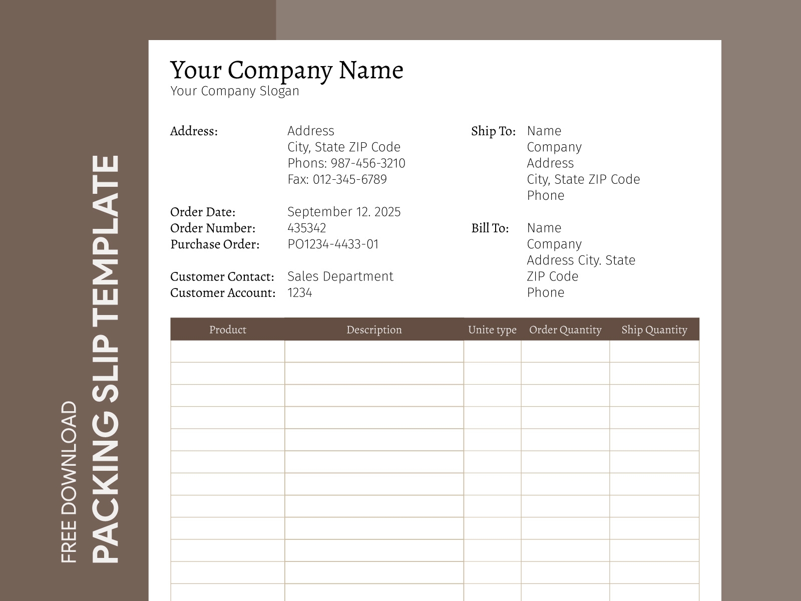 Simple Packing Slip Free Google Docs Template By Gdoc On Dribbble