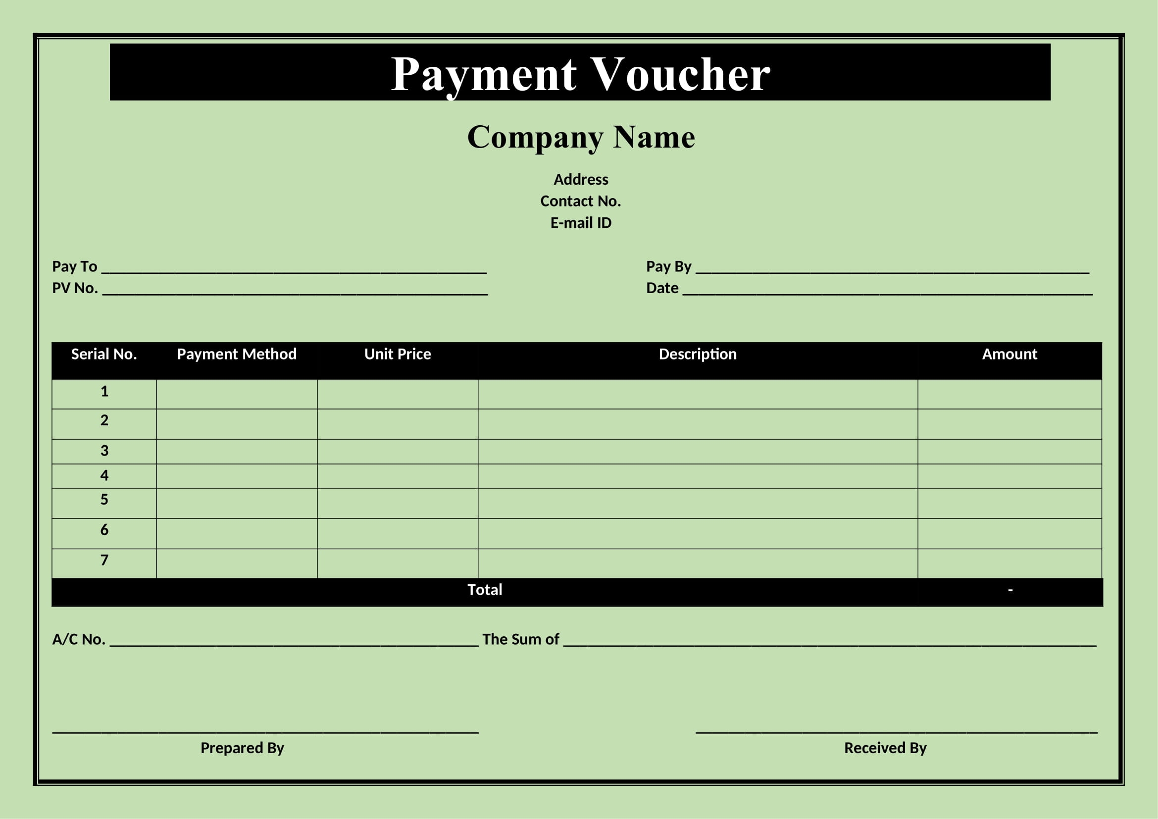 Simple Payment Voucher Template In Word docx 