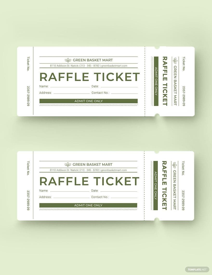 Simple Raffle Ticket Template In Word Illustrator Pages Publisher Photoshop Google Docs InDesign Download Template
