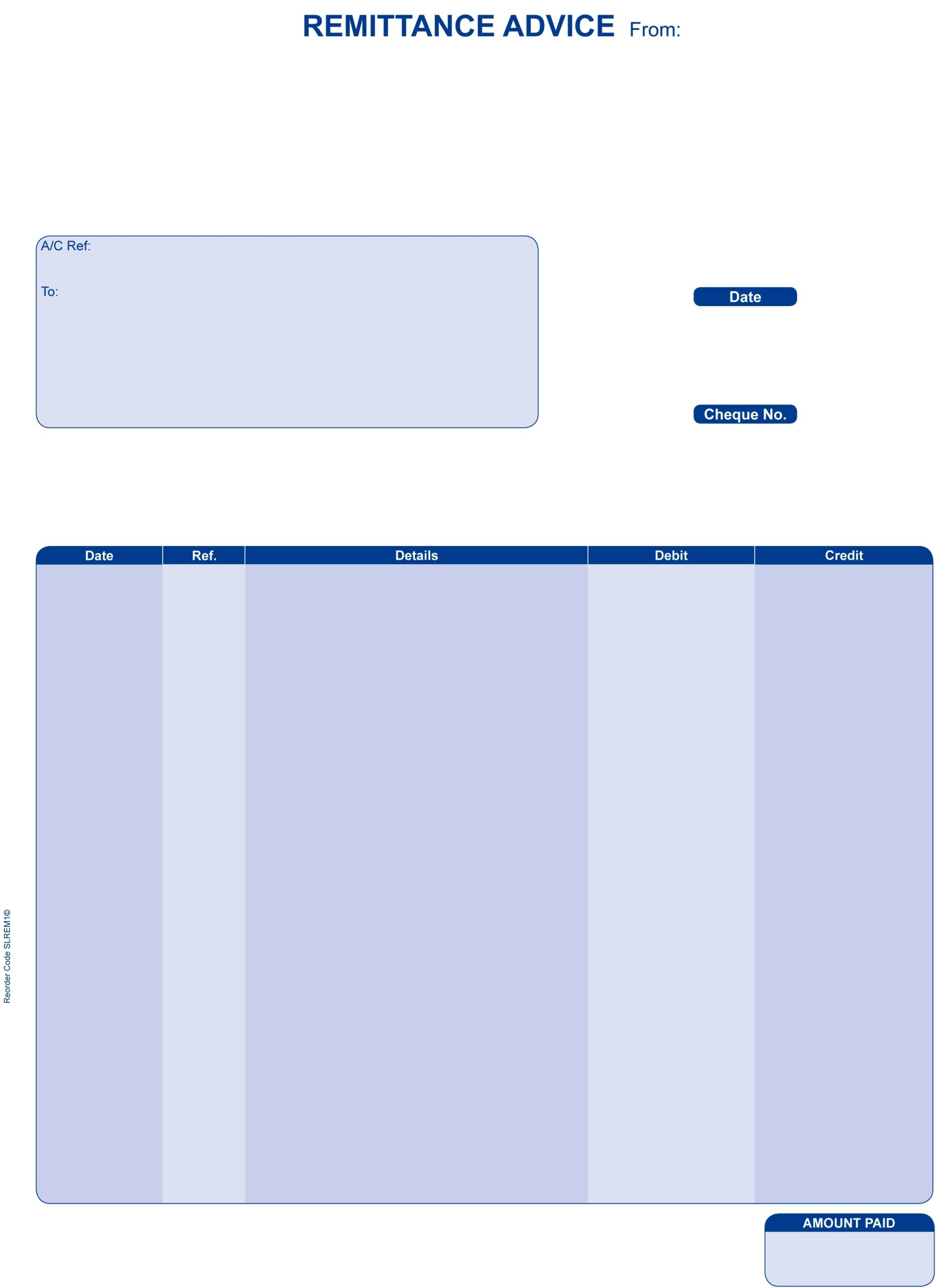 SLREM1 SAGE COMPATIBLE 1 PART A4 LASER REMITTANCE ADVICE VARIOUS PACK SIZES Payslips Direct