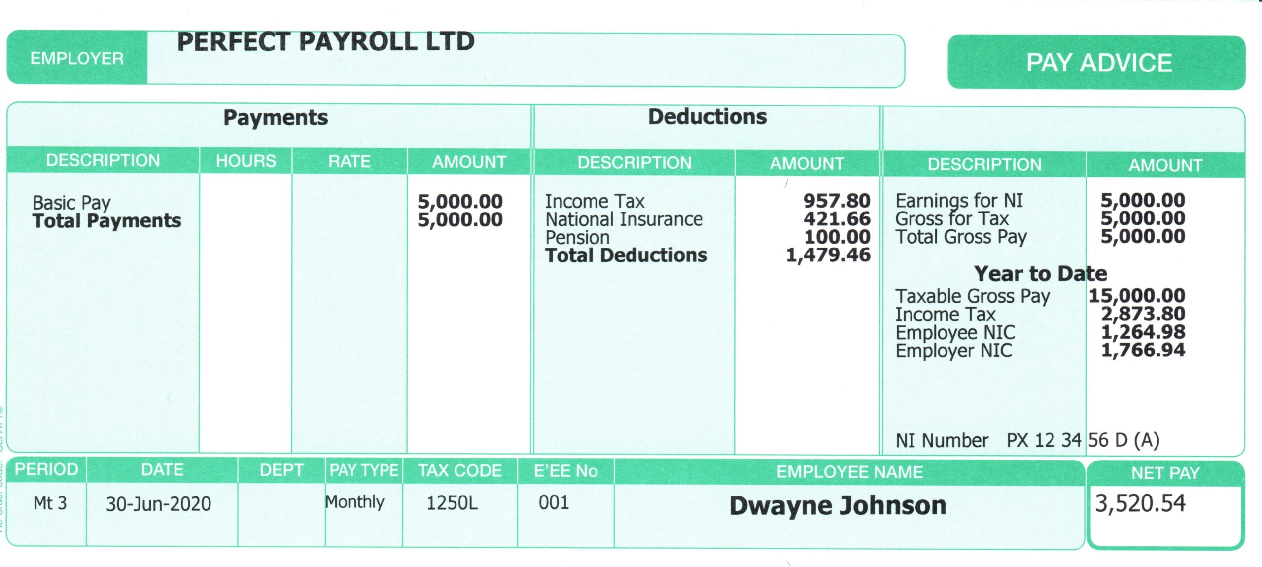 Salary Slip Template Uk