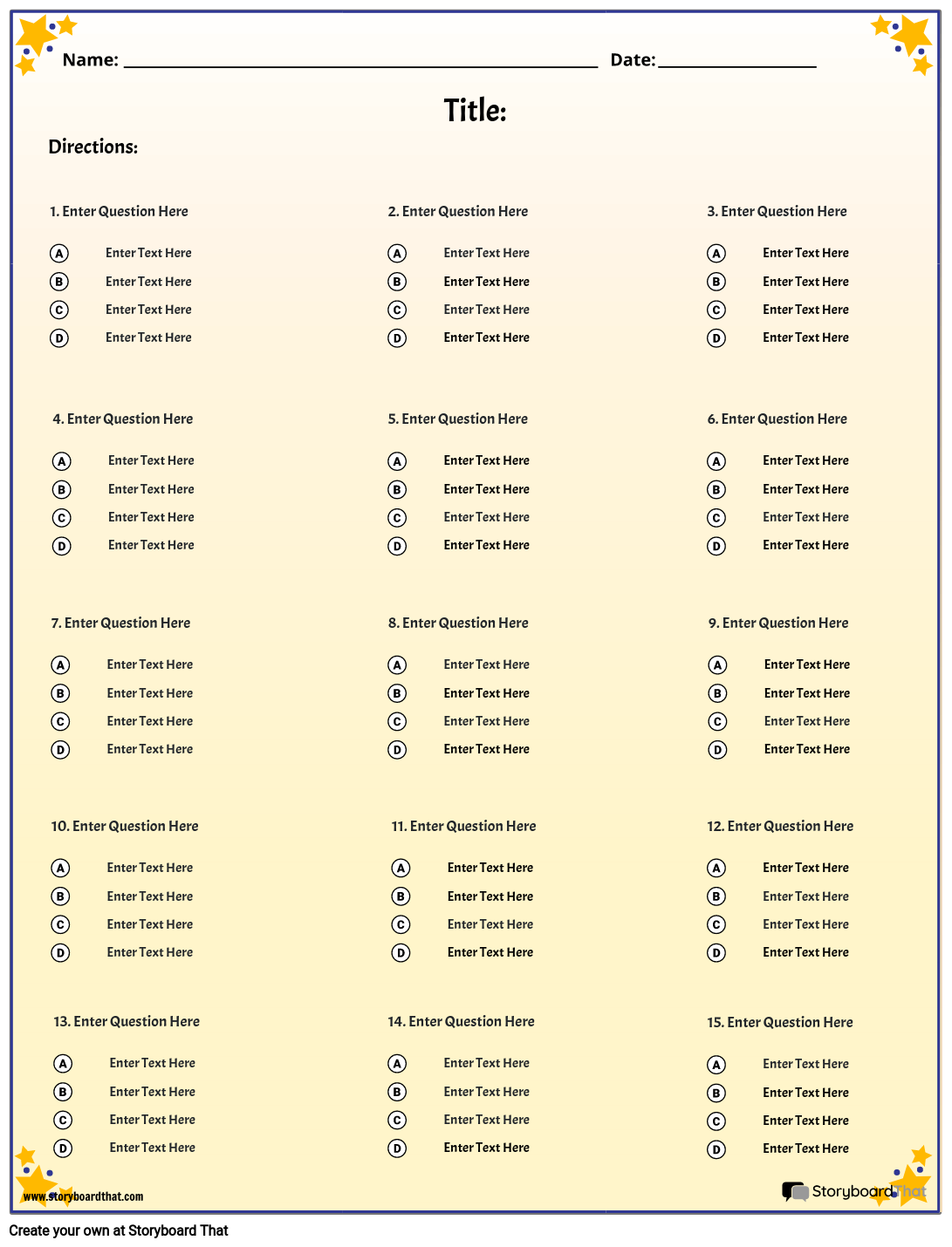 Storyboard That Free Quiz Maker Templates For Teachers
