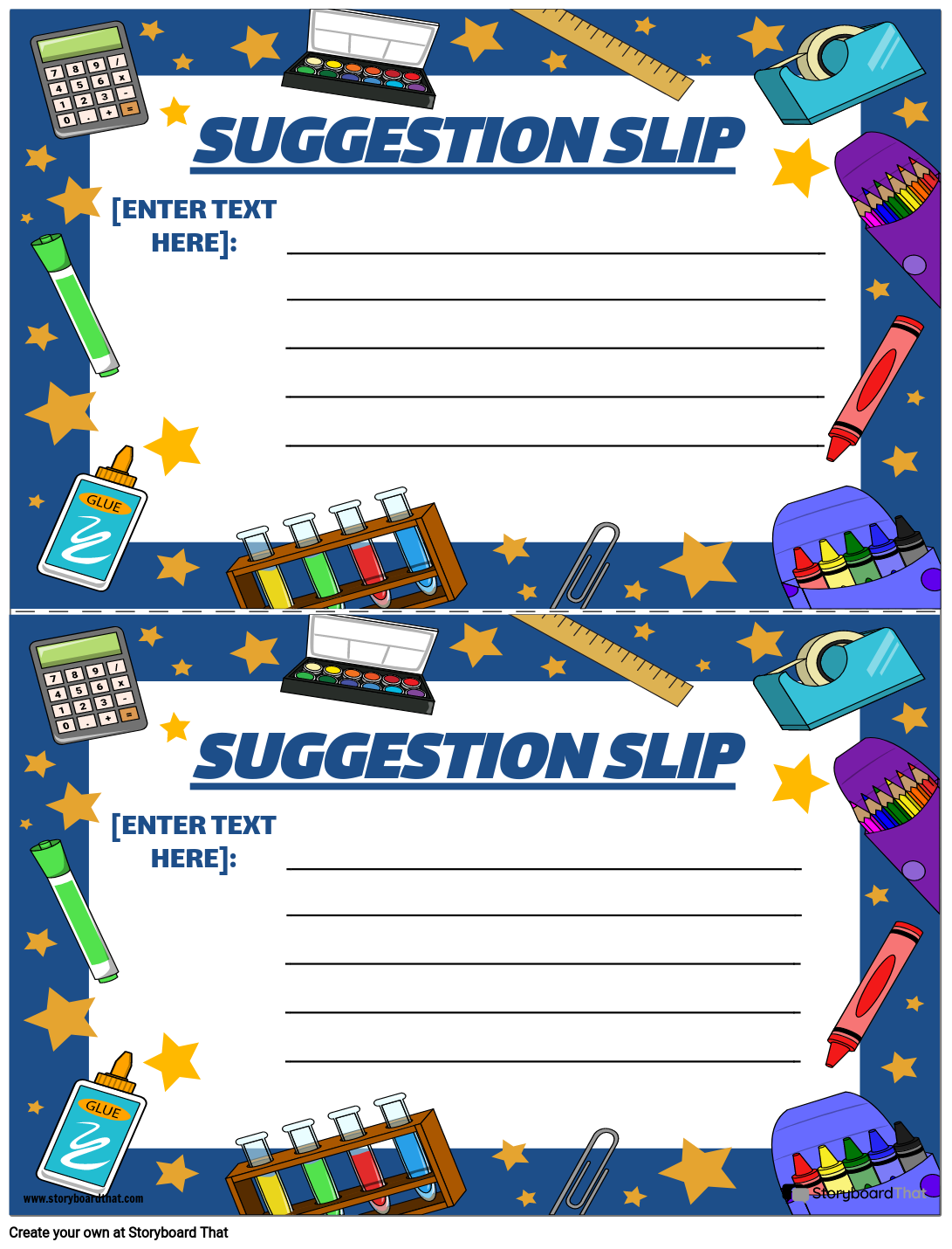 Storyboard That Free Suggestion Box Templates