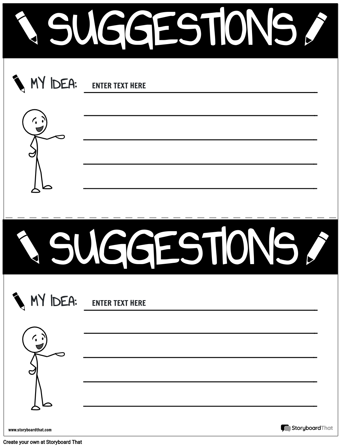 Storyboard That Free Suggestion Box Templates