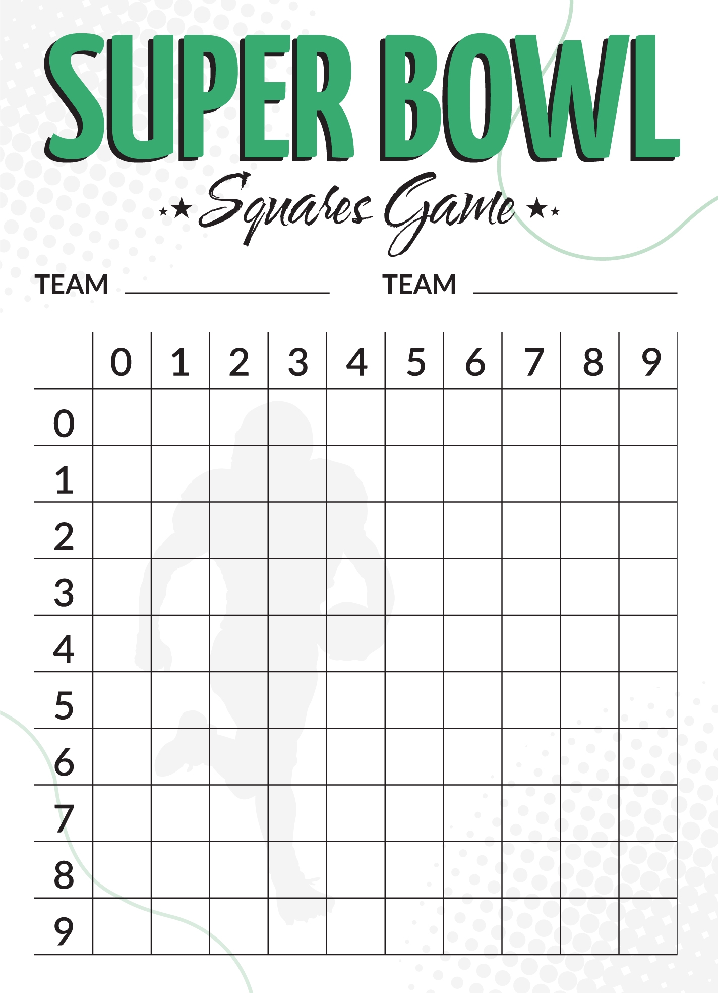 Super Bowl Betting Squares Free Google Docs Template Gdoc io