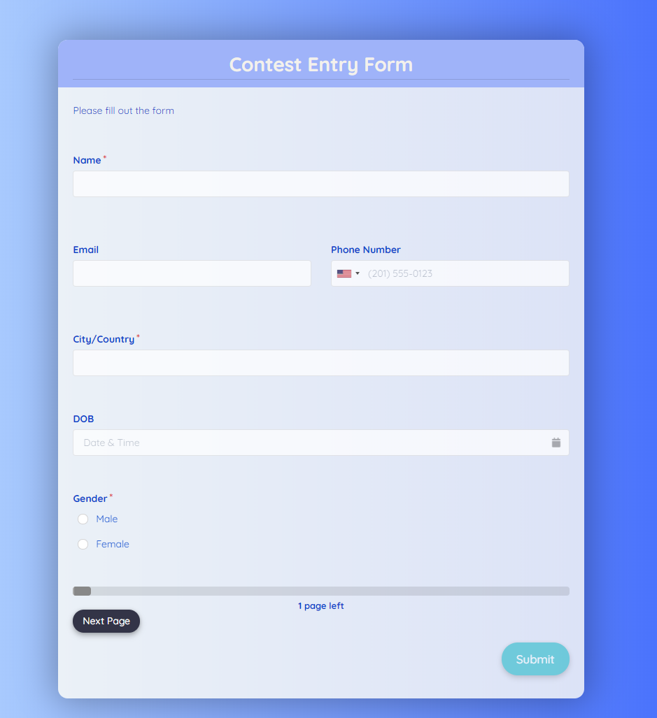 Sweepstakes Entry Form Template Formplus